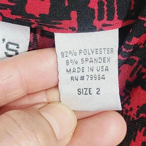 Chico's Womens Printed Button-Up Short Sleeve Top 2/L Mock neck 18PT - Picture 5 of 7